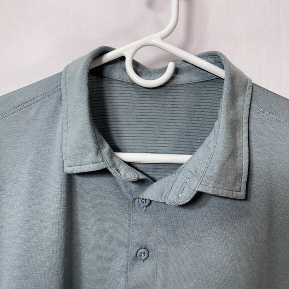 Lululemon Men's‎ Super Soft Polo Slate Green Sz L - Picture 3 of 6